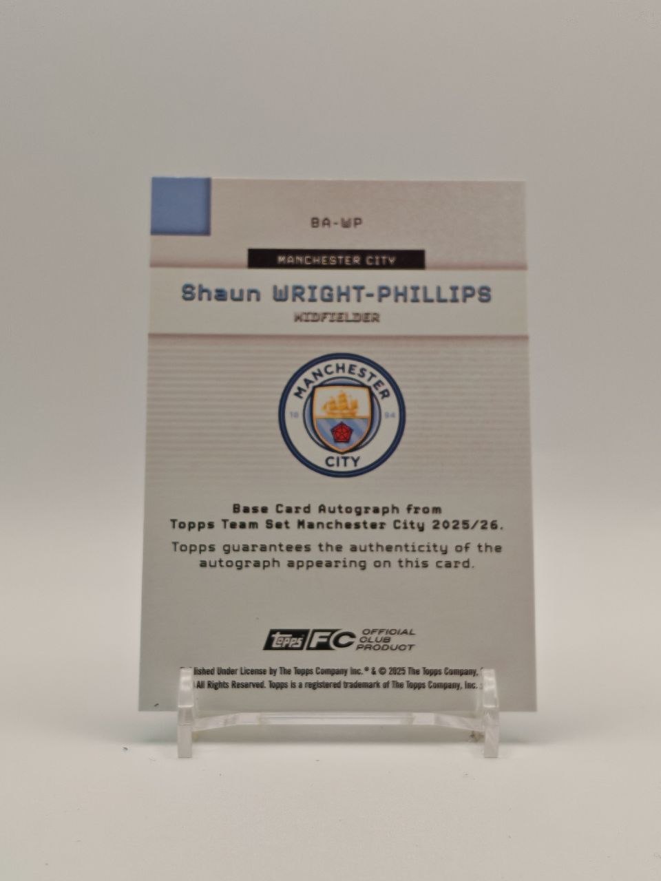Retro Shaun Wright-Phillips Topps Team Set Manchester City 2025-26
