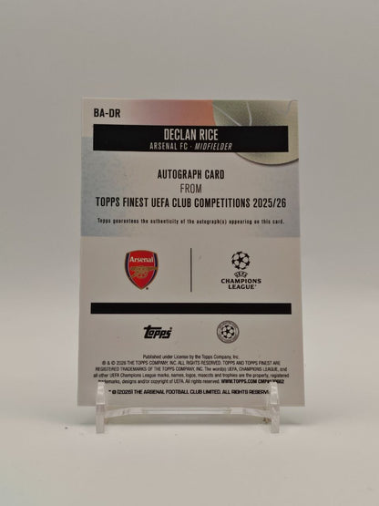 Retro Declan Rice Topps Finest UEFA Club Competitions 2025-26 BA-DR