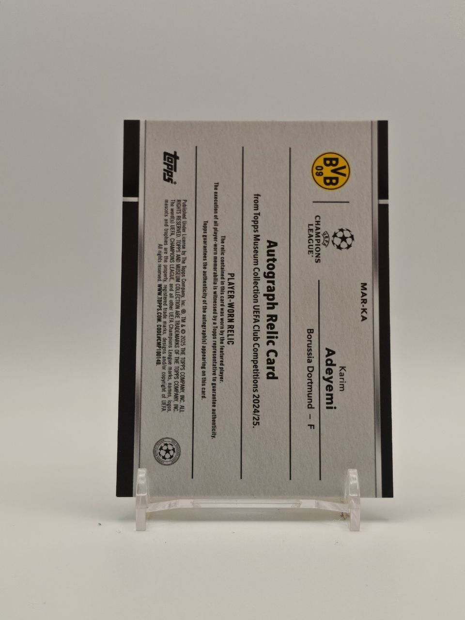 Retro Karim Adeyemi Topps Museum Collection UEFA 2024-25 MAR-KA