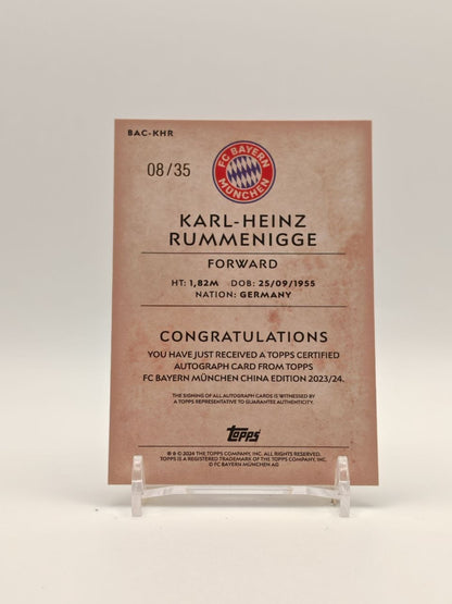 Retro Karl-Heinz Rummenigge Topps Bayern München China Edition 2023-24 BAC-KHR 08/35