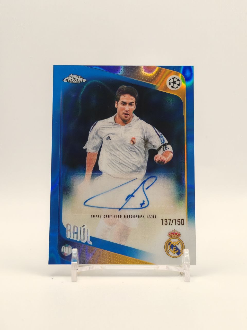 Fronte Raúl Real Madrid Topps Chrome auto 137/150
