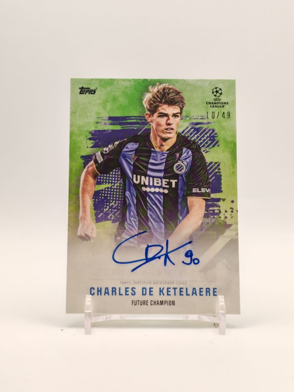 Fronte Charles De Ketelaere Club Brugge Topps Future Champion auto 10/49