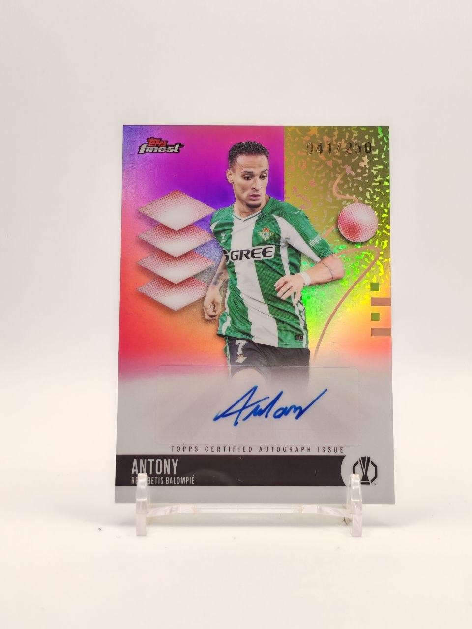 Fronte Antony Real Betis Topps Finest auto 041/250