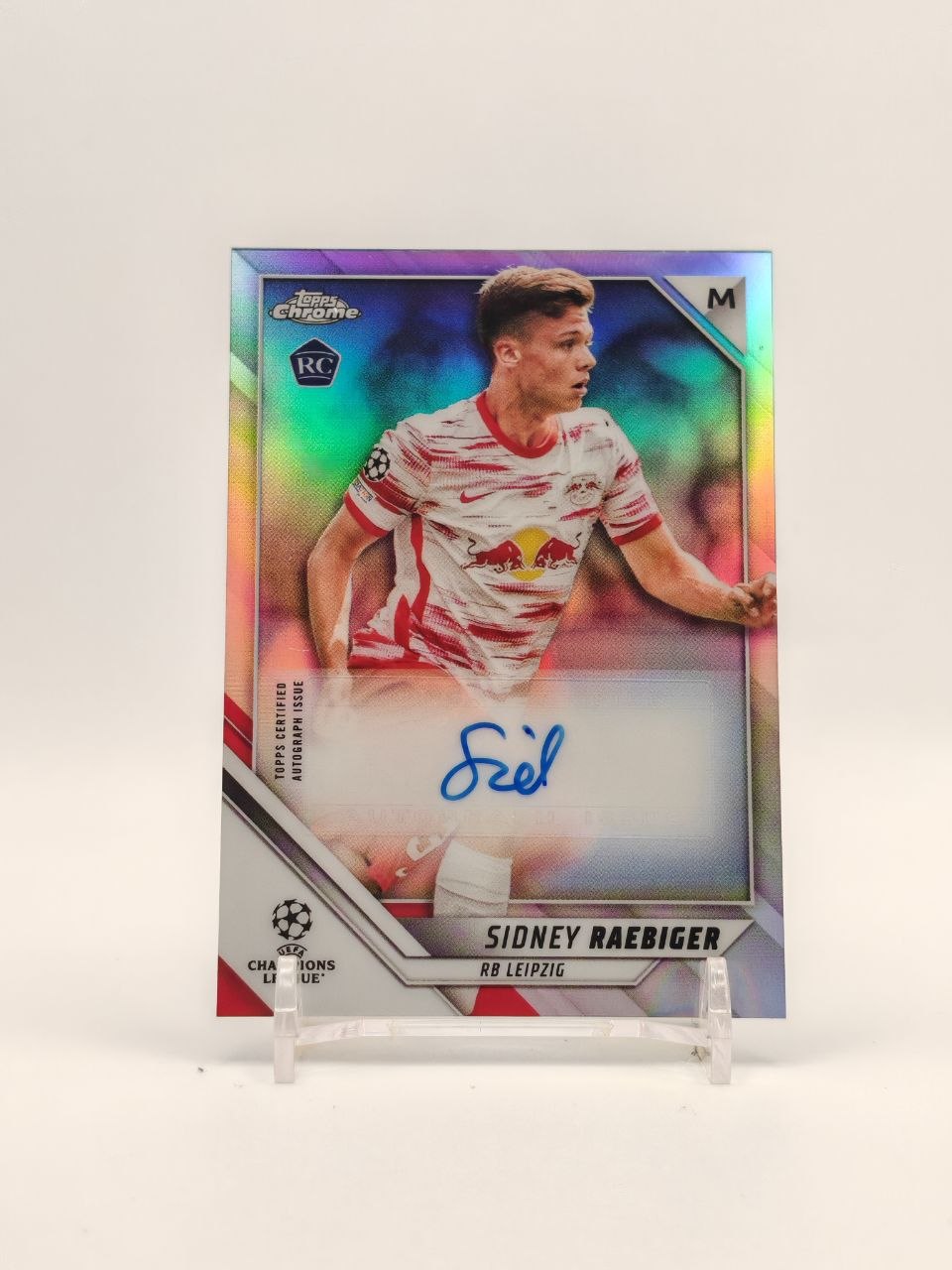 Fronte Sidney Raebiger RB Leipzig Topps Chrome auto rookie