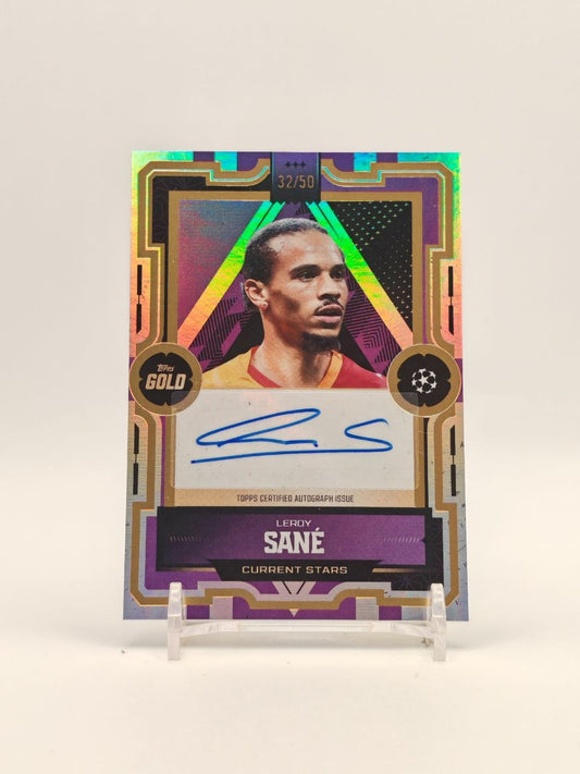 Fronte Leroy Sané Galatasaray Topps Gold Current Stars auto 32/50