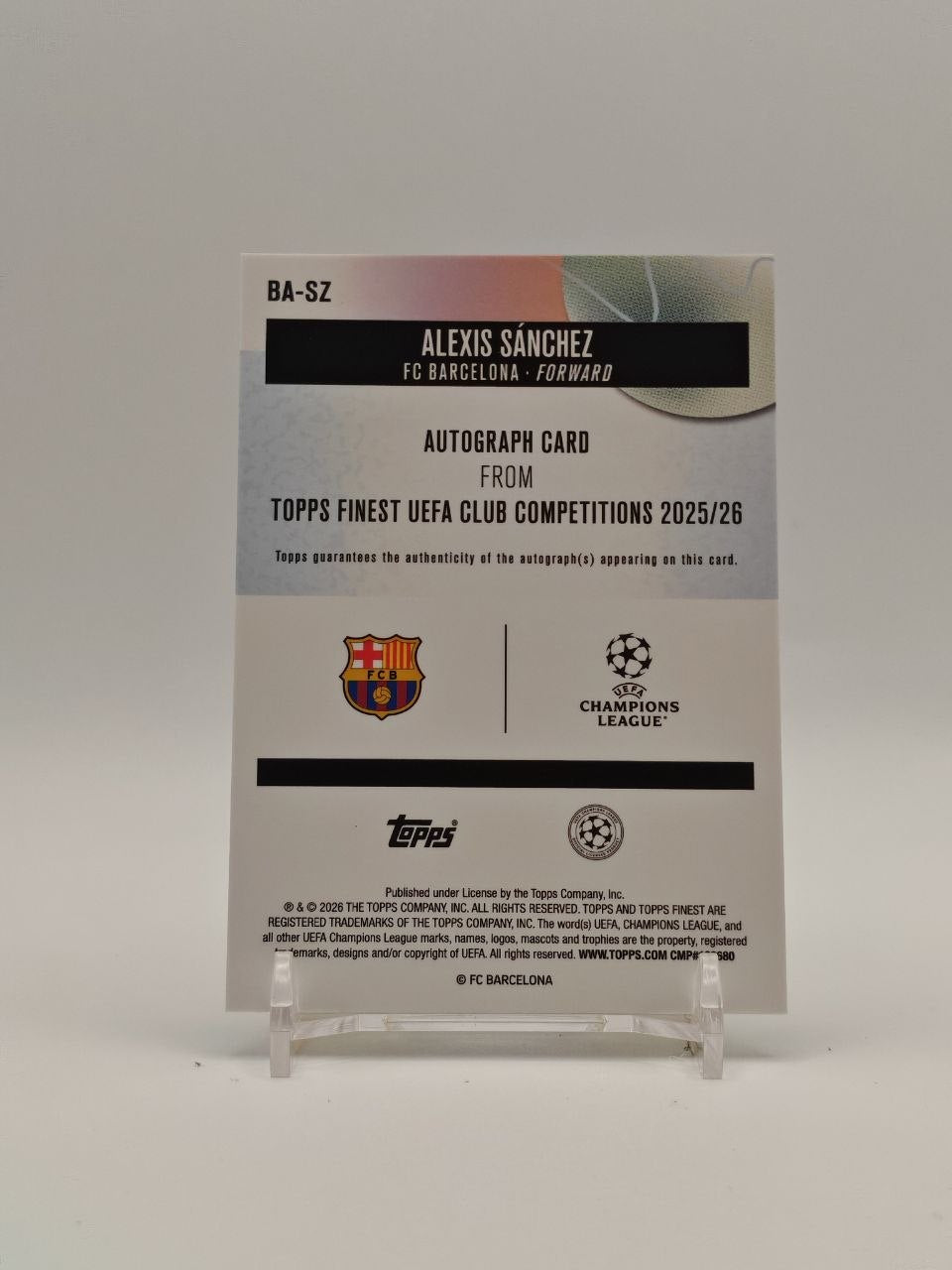 Retro Alexis Sánchez Topps Finest UEFA Club Competitions 2025-26 BA-SZ