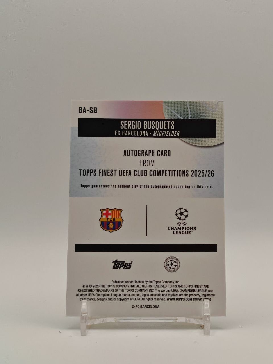 Sergio Busquets Topps Finest auto 20/50 retro