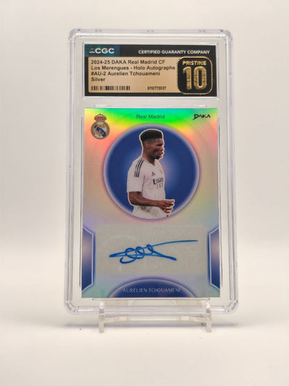 Aurélien Tchouaméni Daka Real Madrid Holo Auto Silver 07/30 CGC Pristine 10, fronte