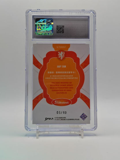 Jaap Stam Daka Netherlands Signature Jerseys Silver 03/40 CGC Gem Mint 10, retro