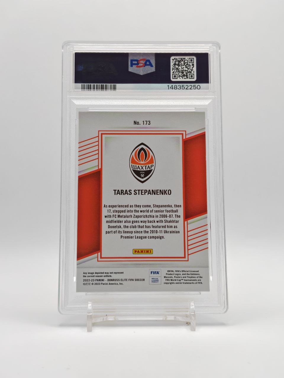 Taras Stepanenko Donruss Elite FIFA Black Disco 1/1 PSA 8, retro