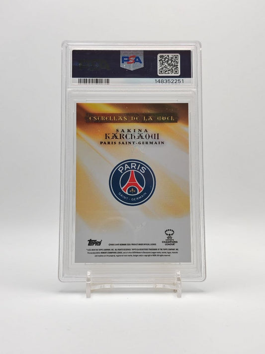 Sakina Karchaoui PSG Topps Estrellas UWCL Gold 1/1 PSA 7, retro