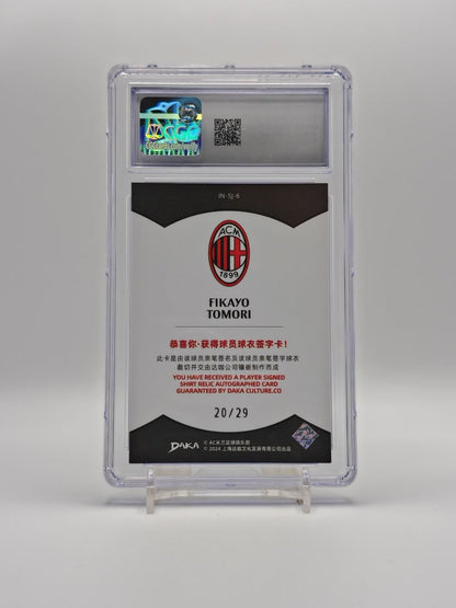 Fikayo Tomori Daka AC Milan Ineffable Jersey Auto Relic Silver 20/29 CGC Gem Mint 10, retro