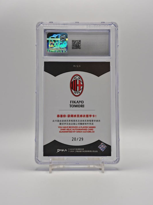 Fikayo Tomori Daka AC Milan Ineffable Jersey Auto Relic Silver 20/29 CGC Gem Mint 10, retro