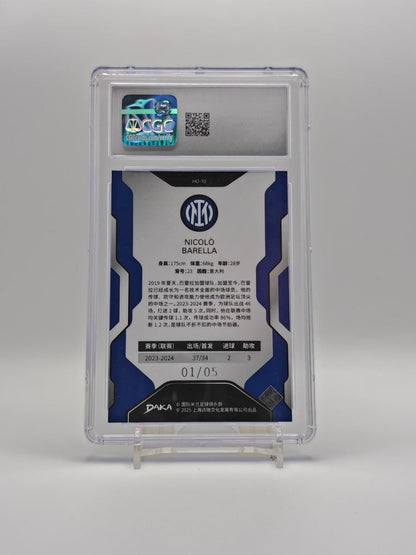 Nicolò Barella Daka Inter Holocene Gold Refractive 01/05 CGC 9, retro