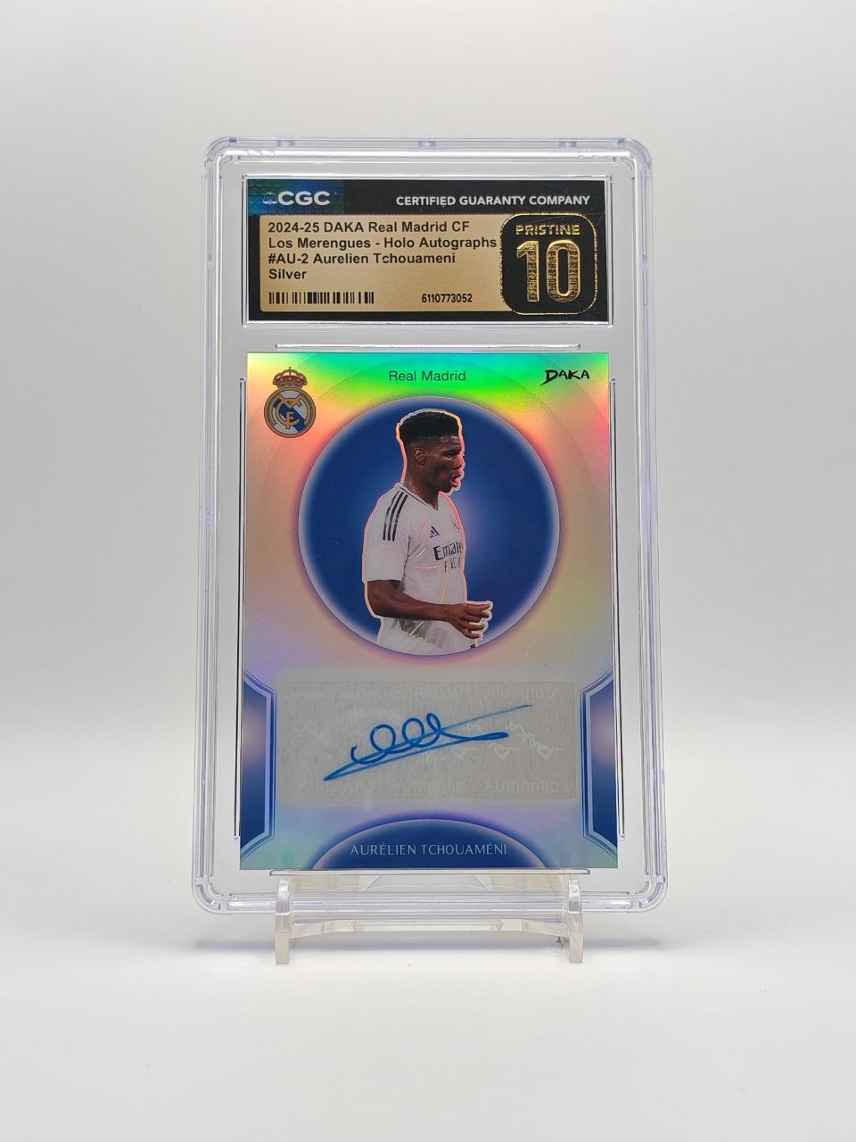 Aurélien Tchouaméni Daka auto Silver 22/30 CGC Pristine 10 fronte