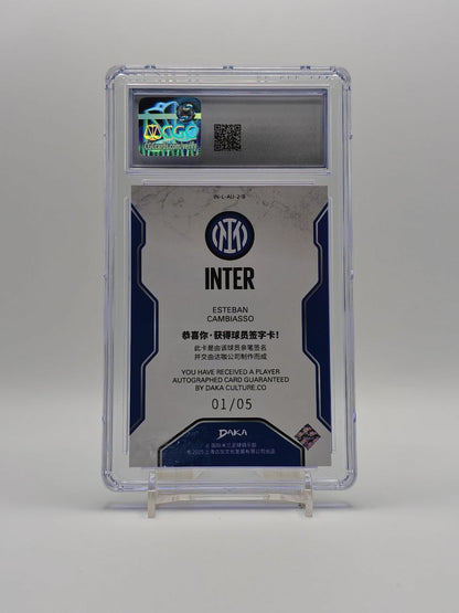 Esteban Cambiasso Daka Ineffable Auto Gold 01/05 CGC 9 retro