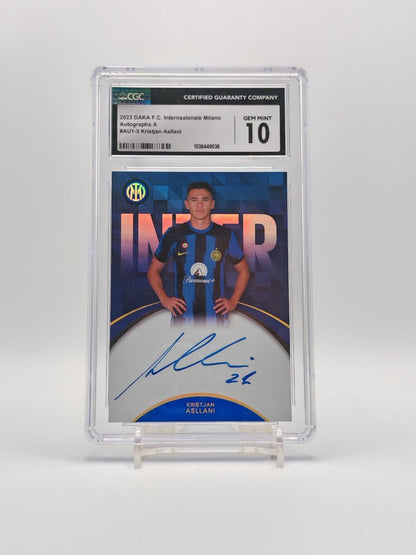 Kristjan Asllani Daka Inter auto 37/79 CGC Gem Mint 10 fronte