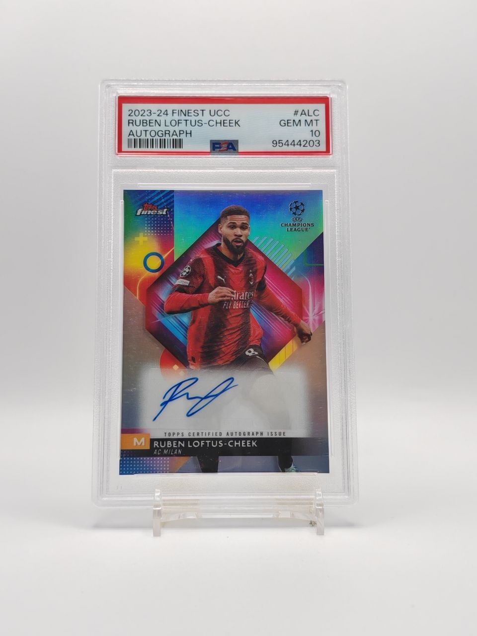 Ruben Loftus-Cheek Topps Finest Auto PSA Gem Mint 10 fronte