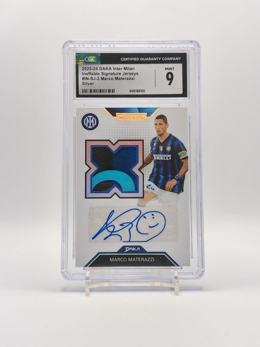 Marco Materazzi Daka Ineffable Auto Patch Silver 07/10 CGC 9 fronte
