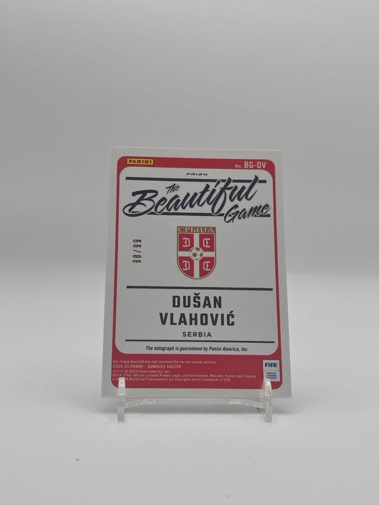 Dušan Vlahović Panini Donruss Beautiful Game Auto Blue 88/99 retro