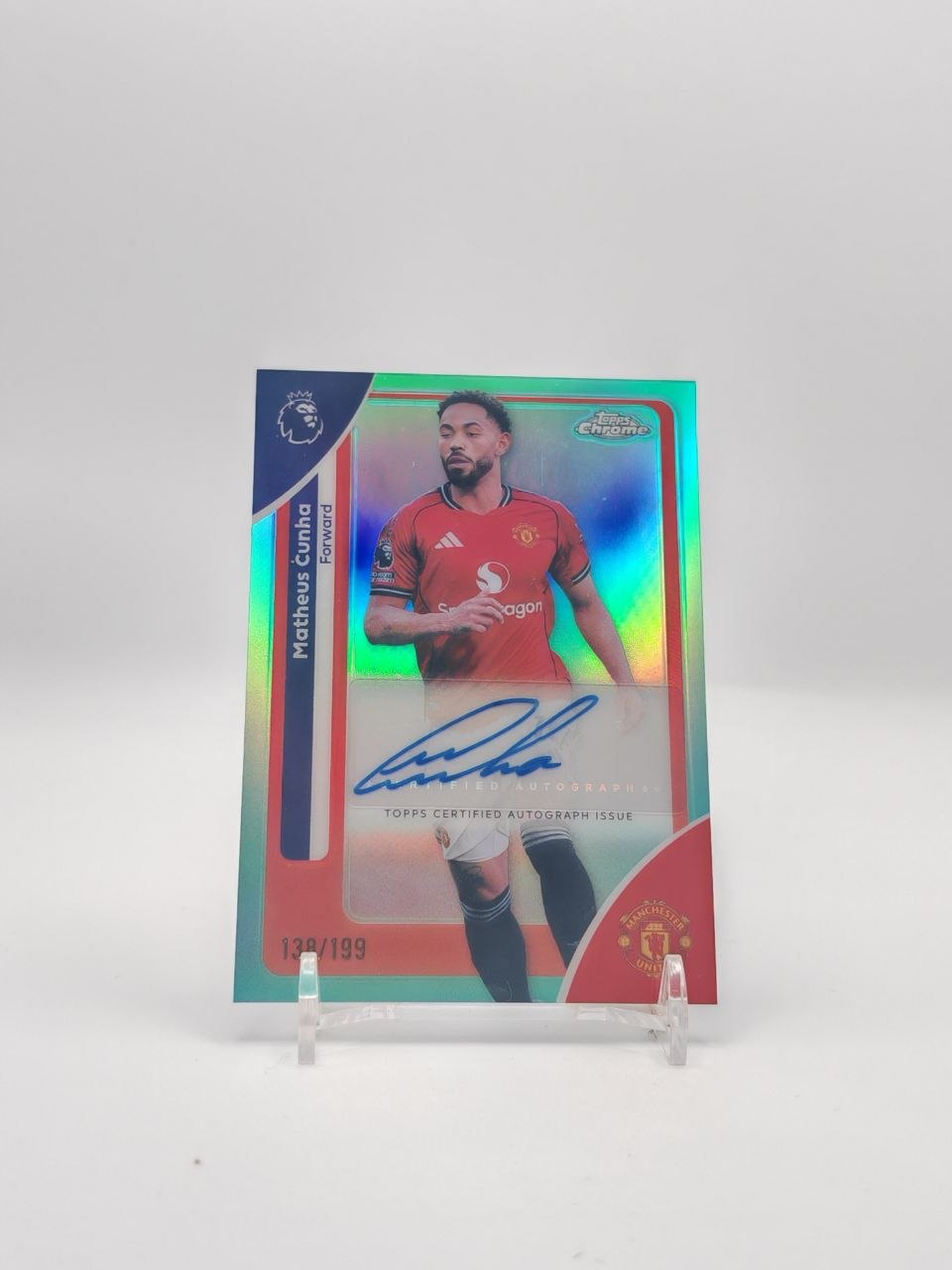 Matheus Cunha Topps Chrome Auto 138/199 fronte